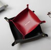 Tabletop Leather Storage For Cosmetics Jewelry Tray