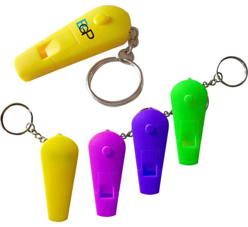 Custom Whistle Key Chain Keyholder With LED Light