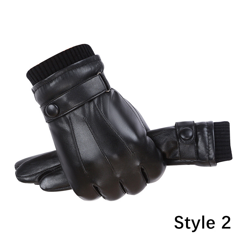 Men's PU Touch Screen Gloves Warm Riding Outdoor Sports Gloves
