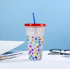 Christmas Cold Color-changing Straw Plastic Tumbler Cups