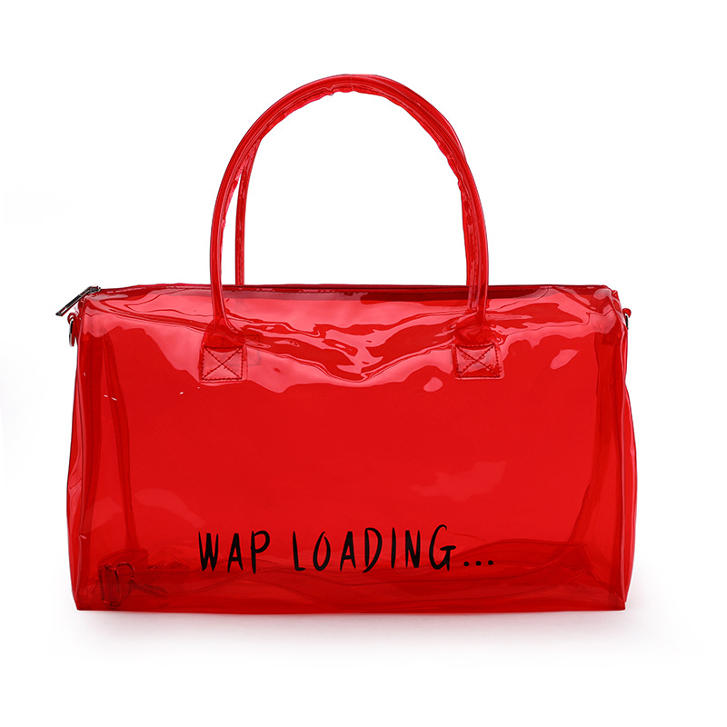 Clear Cosmetics Bag Transparent Tote Bag Thick PVC Zippered Toiletry Large Shoulder Bag Beach Bag