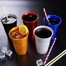 Disposable 16 oz Colorful Aluminum Drinking Cups