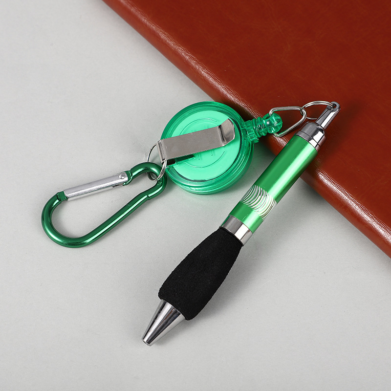 Carabiner Pens Keychain Retractable Badge Reel Ballpoint Pen Pull Clip Pen for Workers, Nurses, Teachers, Colleagues