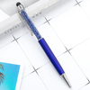 Crystal Diamond Capacitive Ballpoint Pens Universal Touch Screen Stylus Pen Retractable 2 in-1 Pens Black Ink for School Students Cell Phone