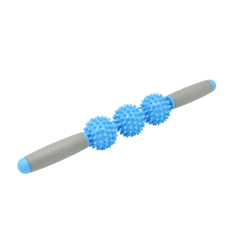 Multiple Function Three Massage Balls Roller Yoga Fascia Stick Body Relax Tool Muscle Point Spiky Ball