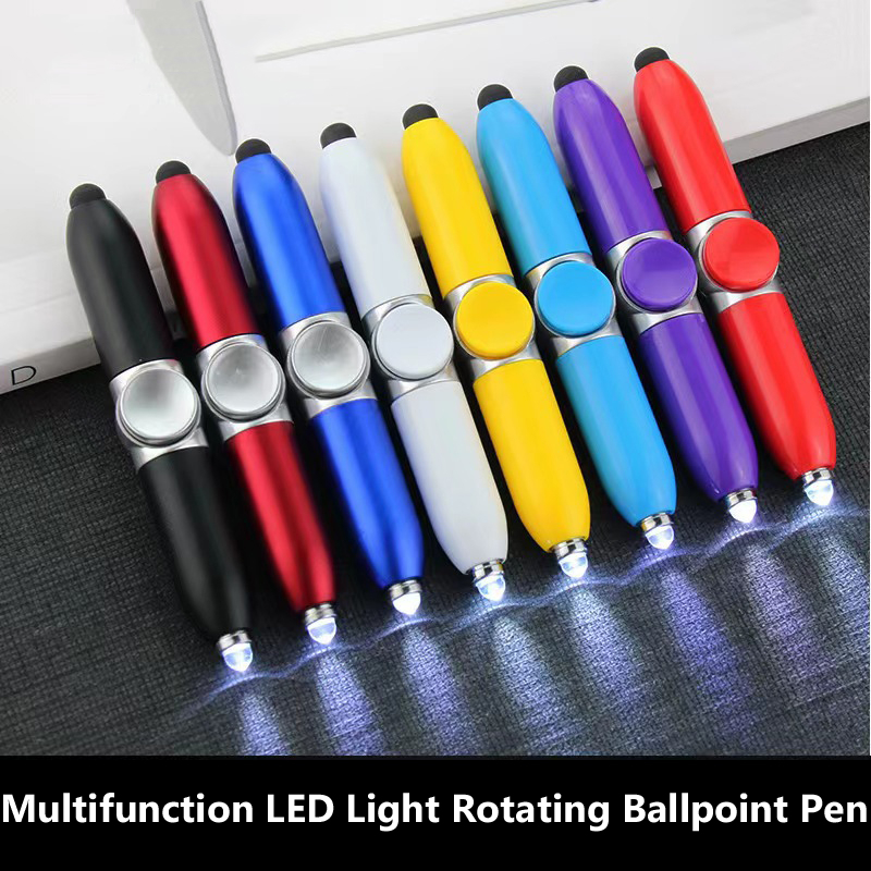 Fidget Pen with LED Light Rotating Ballpoint Pen Anti Stress Anxiety Pen