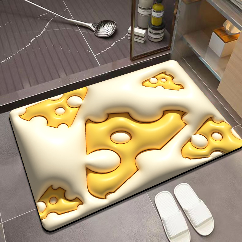 Expansion Diatom Mud Absorbent Pad 3D Bathroom Mat Shower Door Non-Slip Foot Mat Carpet