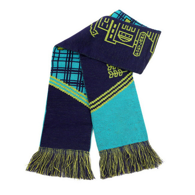 Knitted Sport Long Scarf With Fringe