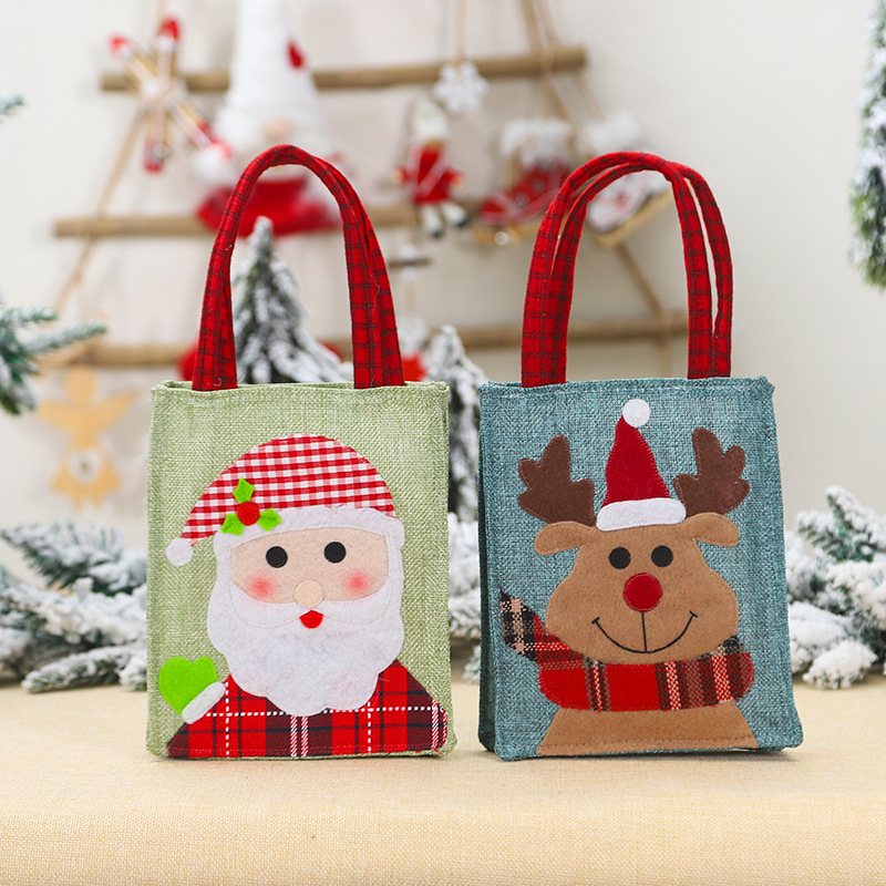 Christmas Linen Cute Gift Tote Bag