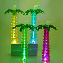 Palm Bottle Coconut Tree Shape Water Bottle Hawaiian Straw Cup Tropical Luau Party Drinking Bottle Tree Cup