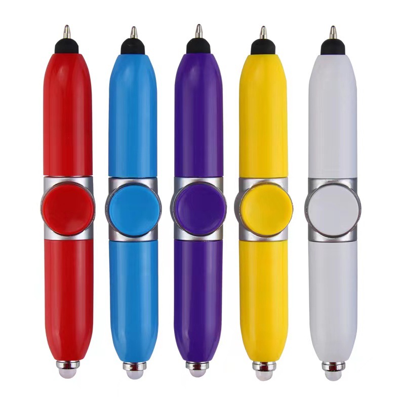 Fidget Pen with LED Light Rotating Ballpoint Pen Anti Stress Anxiety Pen