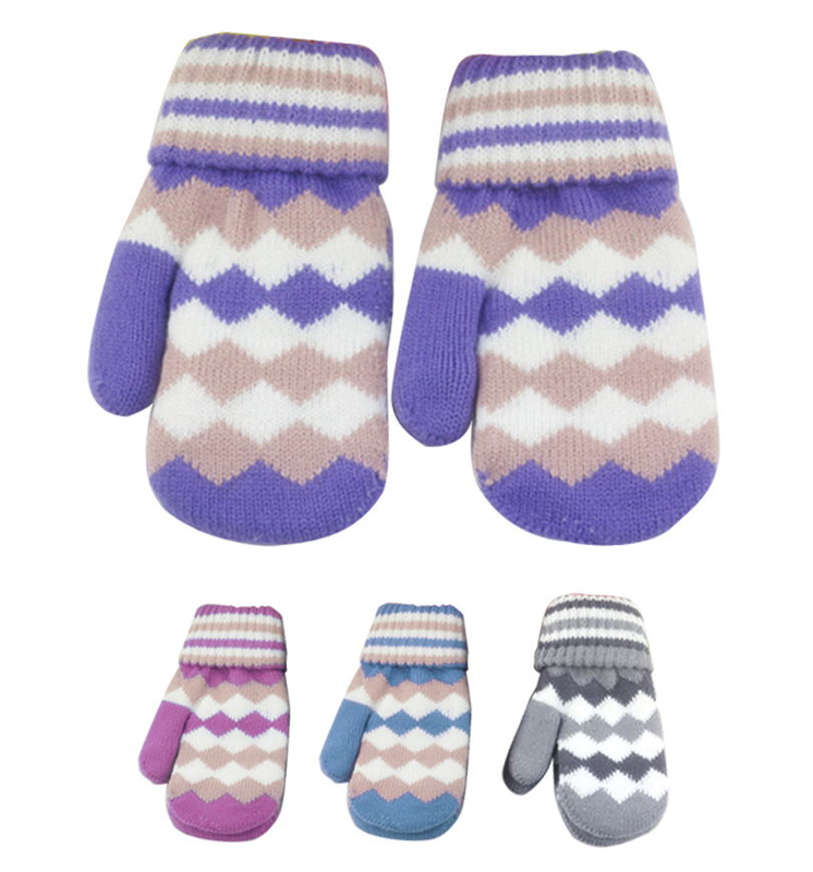 Knitted Warm Winter Mittens With One Finger