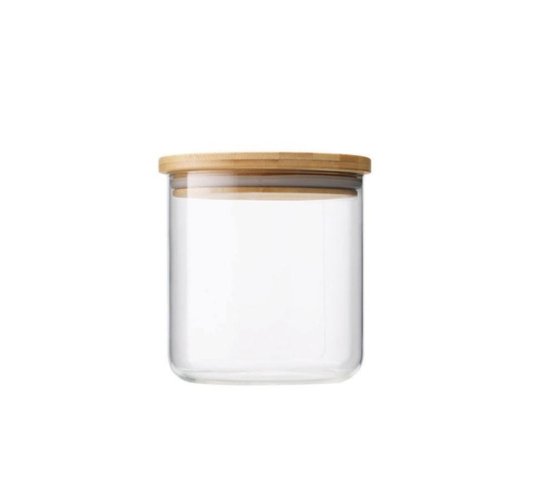 Premium Borosilicate Clear Glass Jars With Bamboo Silicone Sealed Lid