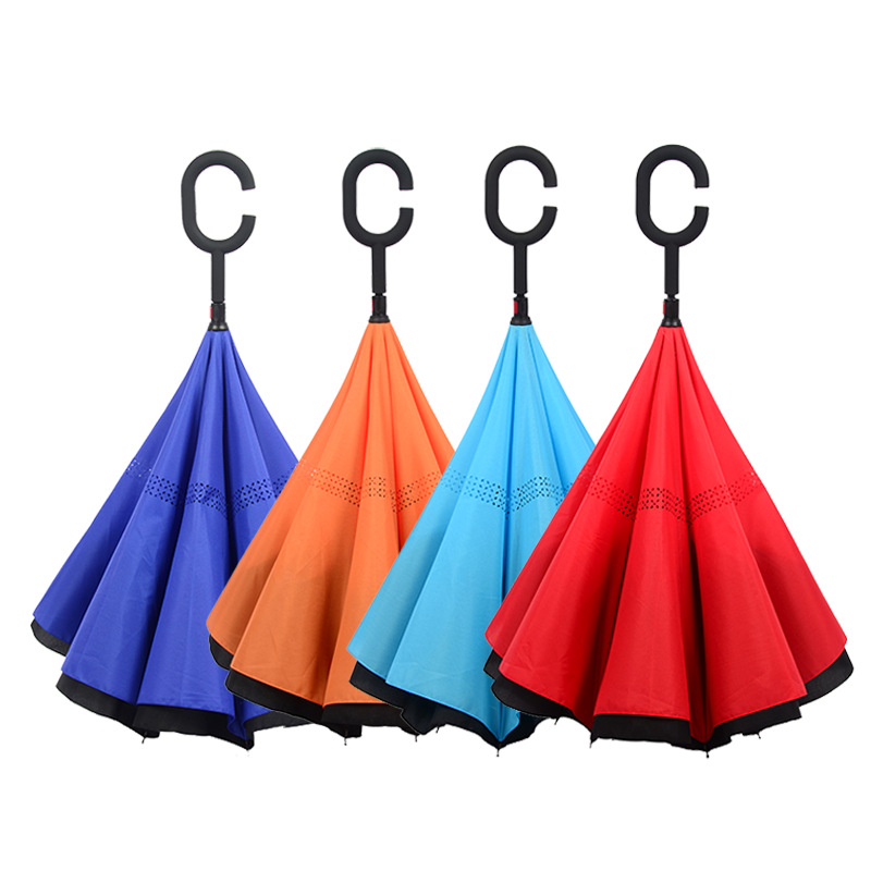 C-Shaped Handle Double Layer Reverse Umbrella