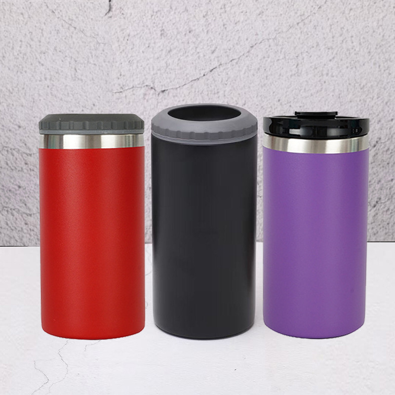 Tumbler and Can Cooler - 4 in 1 Design Juice Travel Mug Fits for Most 16oz Skinny Can Beer Bottles