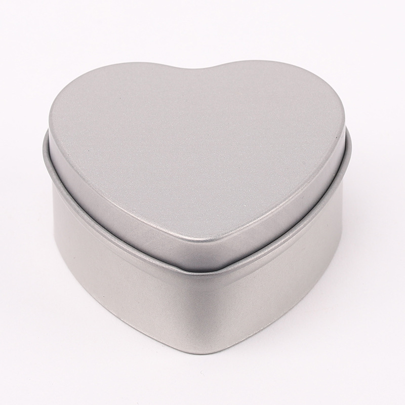 Metal Tin Cans Heart Shaped Tins Containers Small Candle Tins Tinplate Travel Storage Jars with Lid for Candle Making, Candies