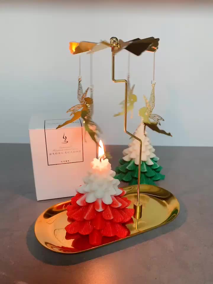 Christmas Tree Shaped Decorative Scented Candle 6h Burning Times Natural Paraffin Wax Candle Holiday Gifts