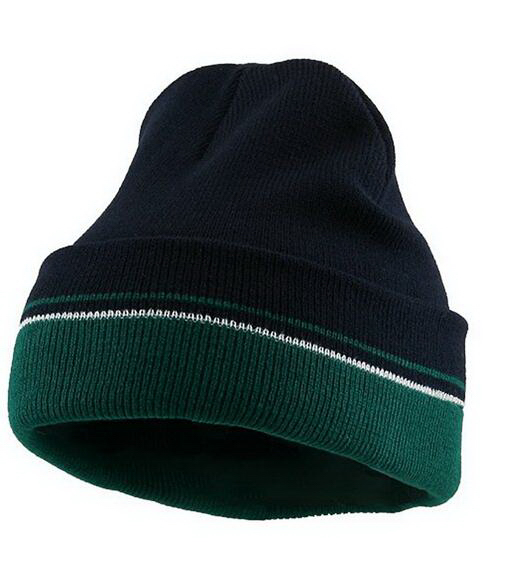 Double Layer Two-Tone Knit Beanie With Cuff