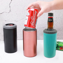 Tumbler and Can Cooler - 4 in 1 Design Juice Travel Mug Fits for Most 16oz Skinny Can Beer Bottles