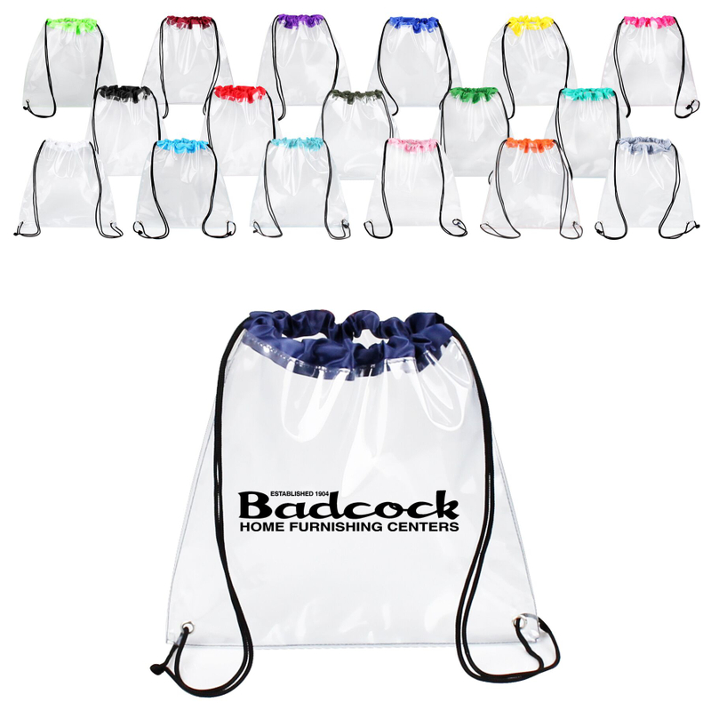 Custom Clear PVC Backpack Drawstring Bag