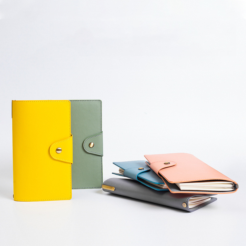 Softcover Notebook Business Buckle Notebook A6 PU Leather Diary Book Waterproof Ruled Journal Notebook