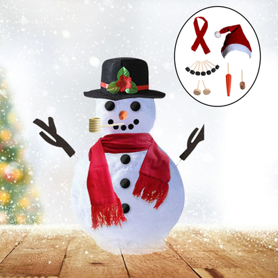 15pcs/16pcs Set Simulation Christmas Snowman Dress Up Set Accessories Funny Make Snowmen Family Tool Kit Decorative Suit