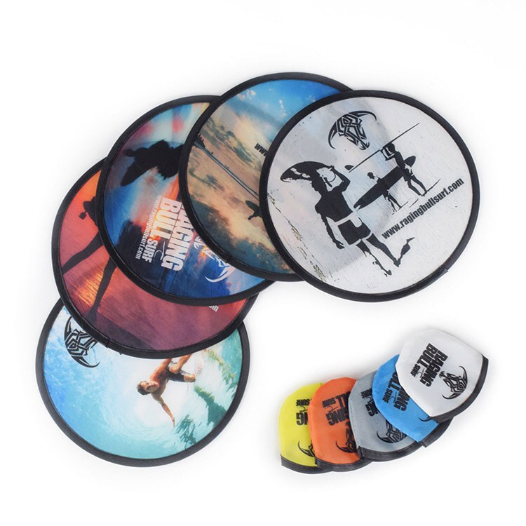 Portable Nylon Hand Fun Foldable Flying Disc with Pouch