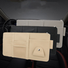 Car Sun Visor Organizer PU Leather Car Storage Pouch with Multi-Pocket Net Zipper for Card, Ticket, Pen, CD, Sunglass Holder