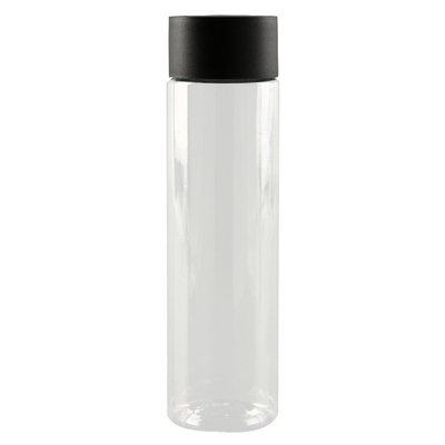 12oz Plastic Juice Bottles with Cap Empty PET Clear Disposable Plastic Bottles Bulk with Black Lid