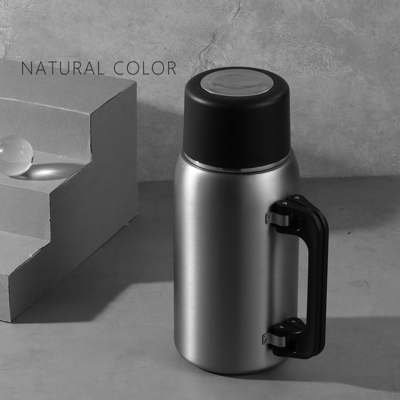 Large Stainless Steel Vacuum Water Bottle with Foldable Handle