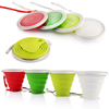 Wholesale Reusable Foldable Silicone Water Cup With Lids