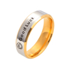 Titanium Stainless Steel Classical Simple Plain Color Smile Ring