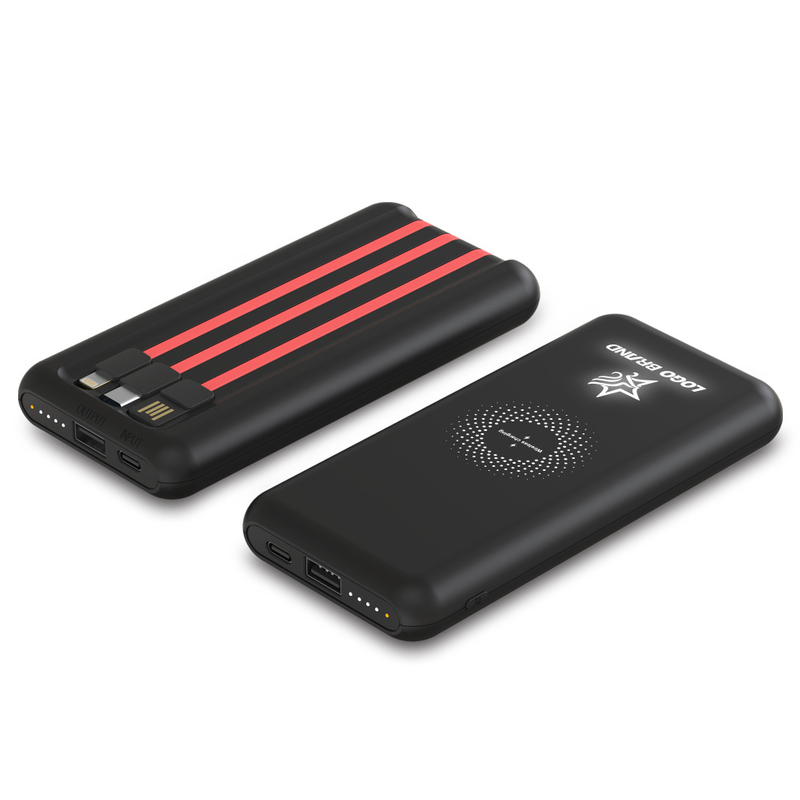 Portable Charger 10000mAh Phone Power Bank, Flashlight External Battery Pack Custom LED Logo