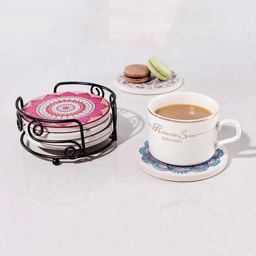New Type Round Absorbent Ceramic Coffee Mug Tea Cup Coaster Wholesale