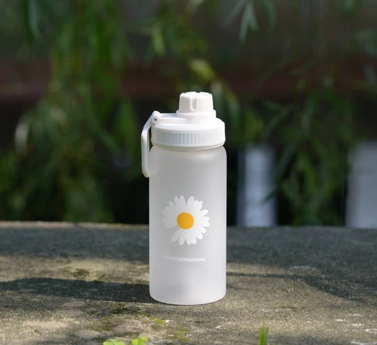 550ML 18.6oz Bottle Little Daisy Frosted Water Cup