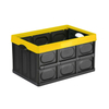 30L Lidded Storage Bins Collapsible Crates Plastic Storage Box Container Stackable Folding Utility Crates Grocery Storage Bin
