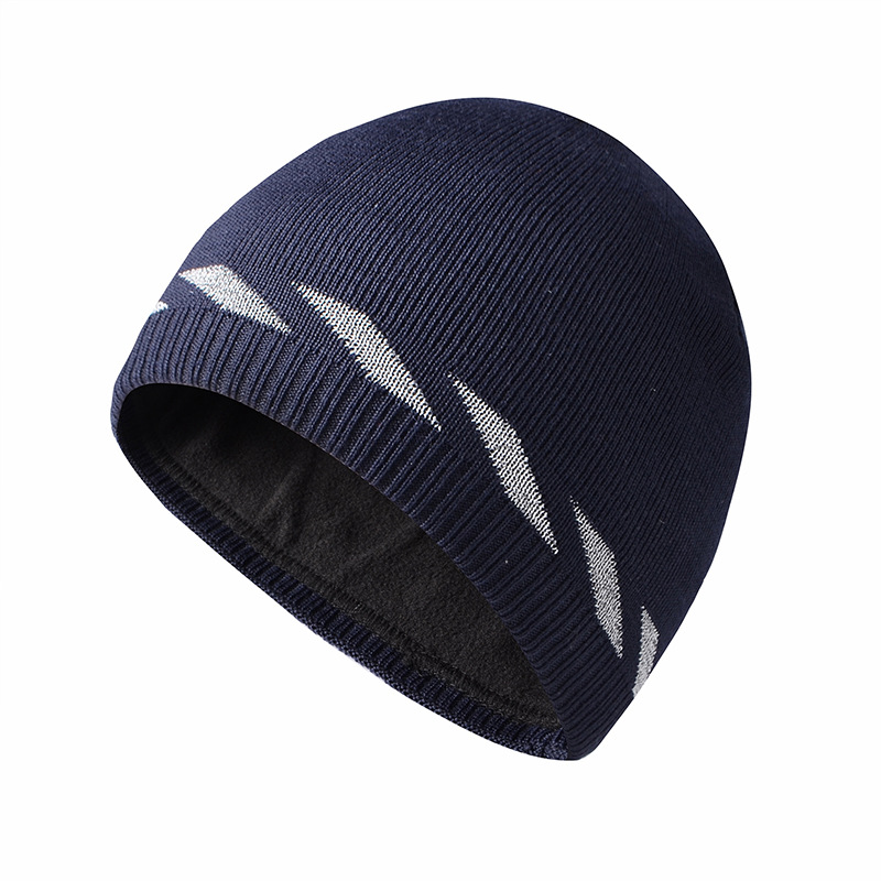 Unisex Winter Reflective Hat Cold Weather Running Knitted Beanie with Reflective Stripe