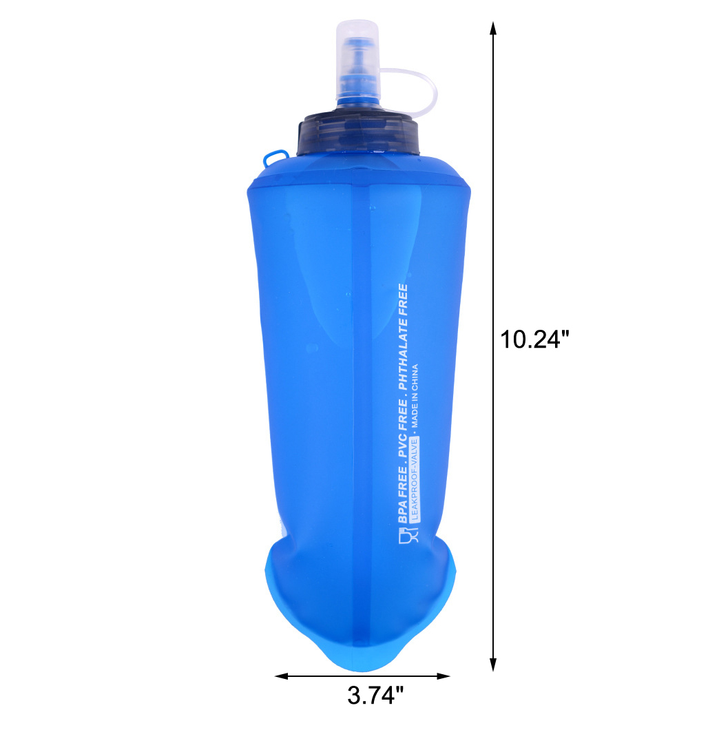 Tpu Soft Folding Water Bottles 500ML/17OZ Collapsible Water Bottles For Running Hiking Cycling Camping Climbing
