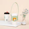 Canvas Drink Holder with Handle Tie Reusable Portable Takeout Drink Carrier for Coffee, Bubble Tea