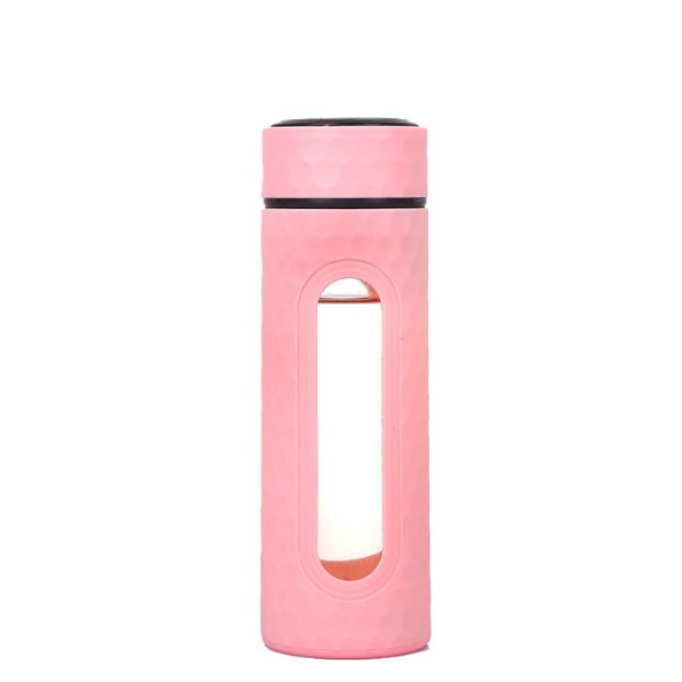 Double Insulated Glass Bottle With Lid Seal On Hand Cup