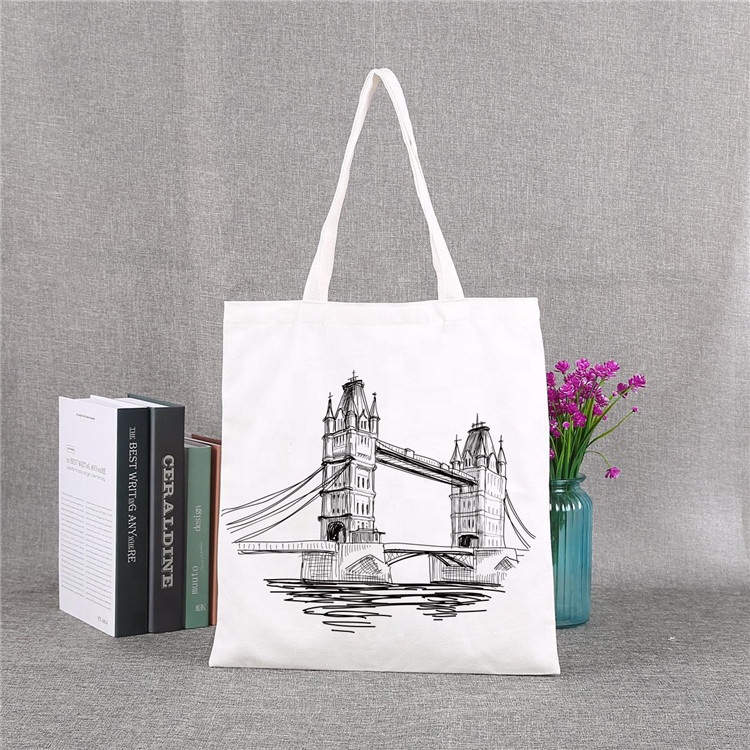 Promotional Eco-friendly Canvas Tote Shopping Grocery Bag 