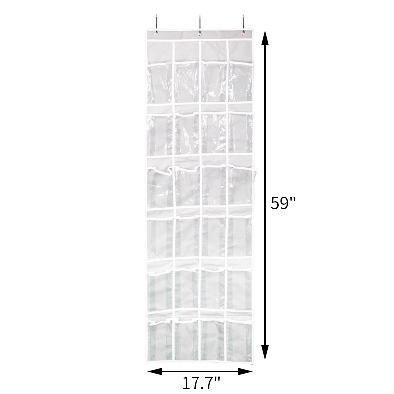 Simple Houseware 24 Pockets Large PVC Clear Pockets Over The Door Hanging Shoe Organizer
