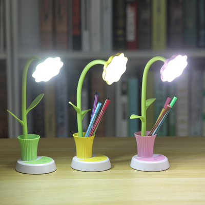 Brightness Adjustable Desk Lamp for Kids Sunflower LED Charging Table Lamp Small Desk Folding for Reading, Study, and Office